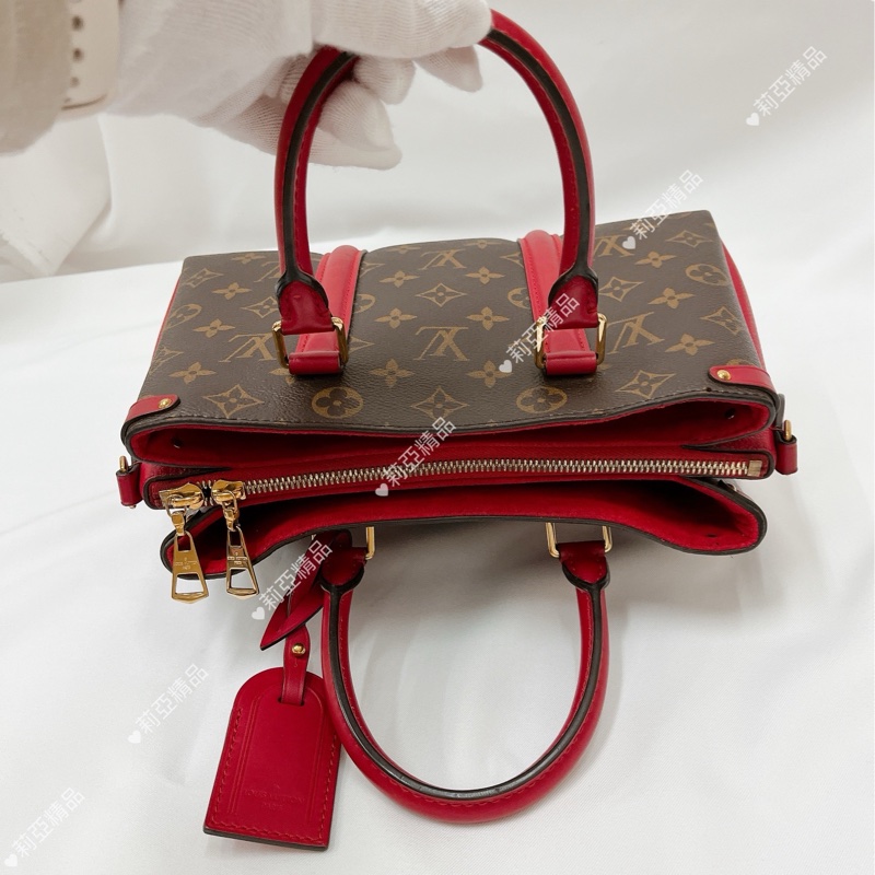 莉亞精品♡LV M44818 Soufflot BB 手提斜背包 紅 二手-11