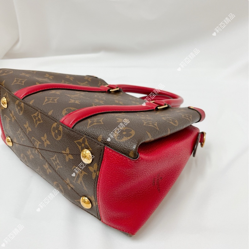 莉亞精品♡LV M44818 Soufflot BB 手提斜背包 紅 二手-12