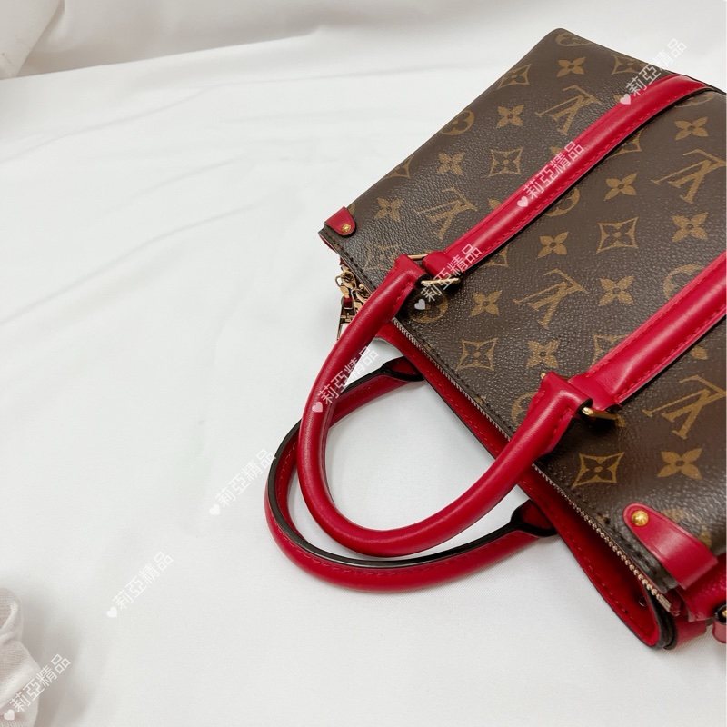 莉亞精品♡LV M44818 Soufflot BB 手提斜背包 紅 二手-15