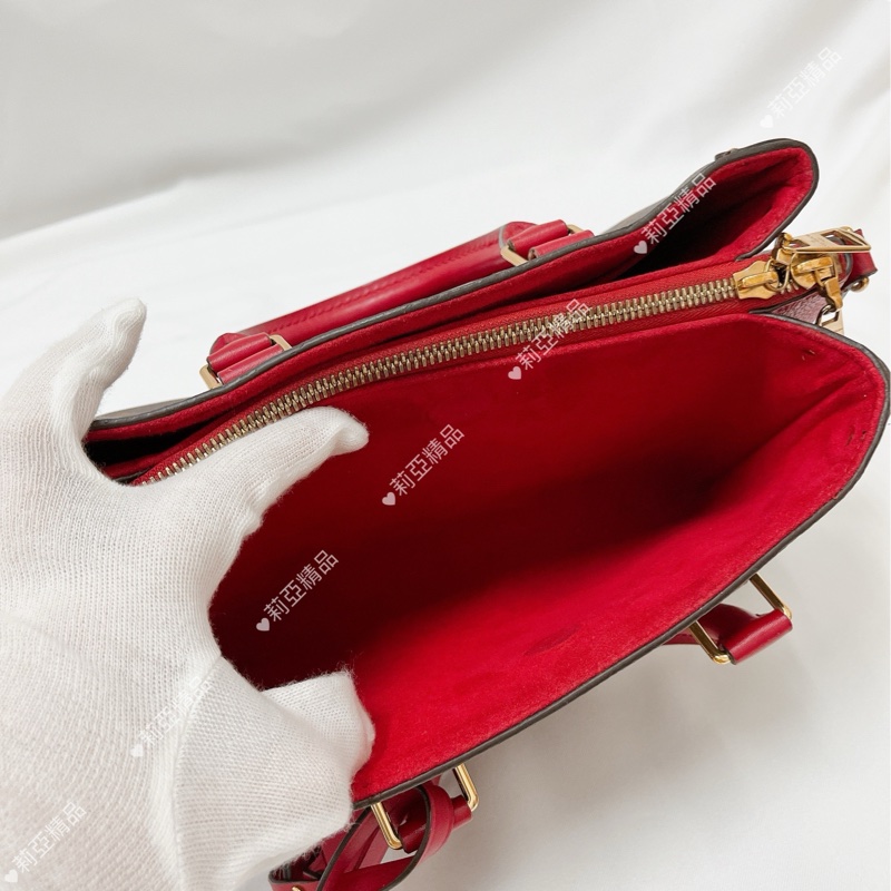 莉亞精品♡LV M44818 Soufflot BB 手提斜背包 紅 二手-16
