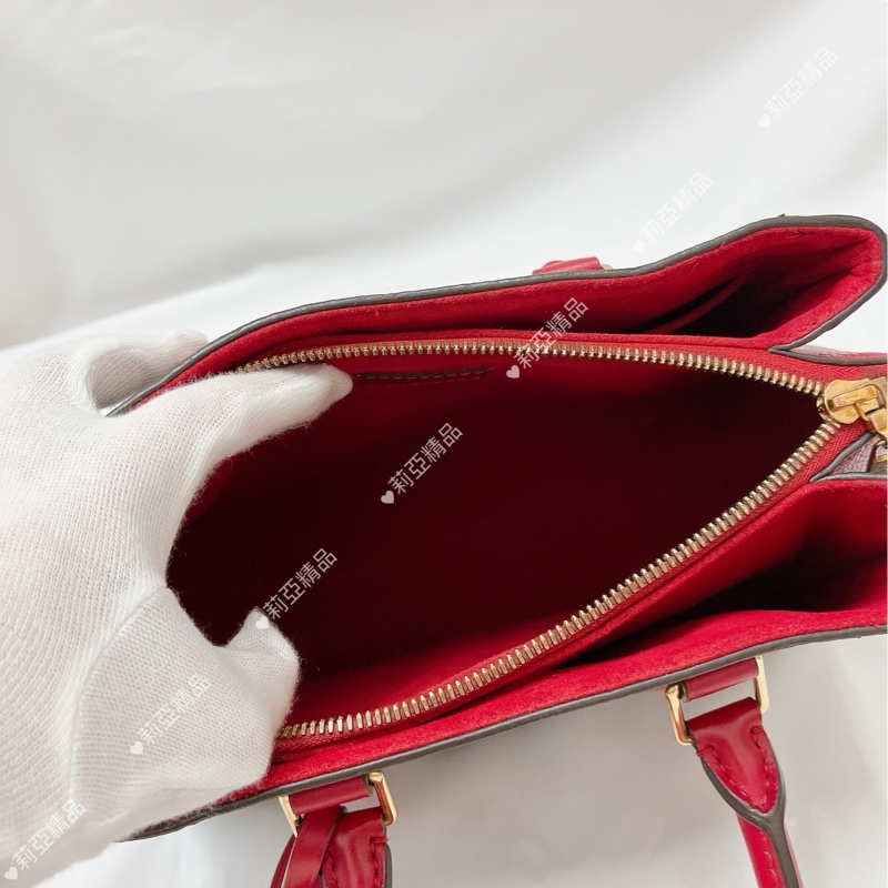 莉亞精品♡LV M44818 Soufflot BB 手提斜背包 紅 二手-17