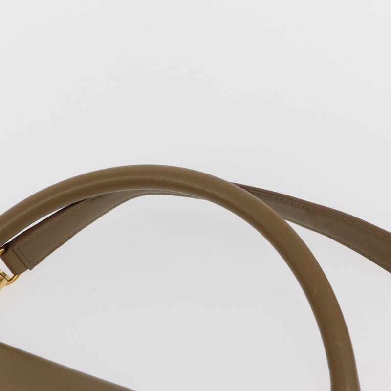 【日本直送】CELINE Trapeze 手提包 皮革 2way 米色 金色 Auth 149534-13