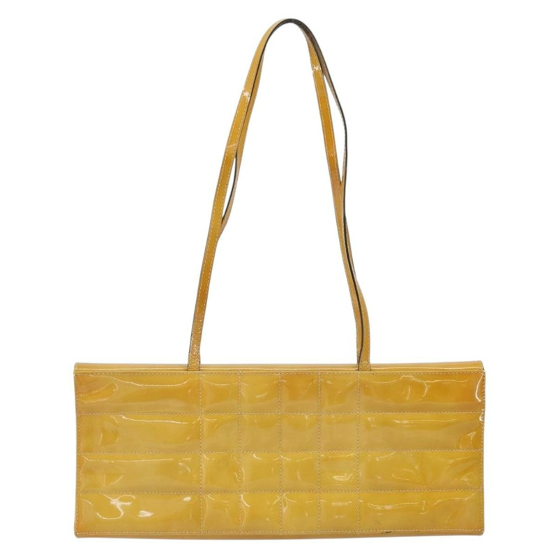 【日本直送】香奈兒 Choco Bar 肩背包 琺瑯黃 CC Auth 152372-1