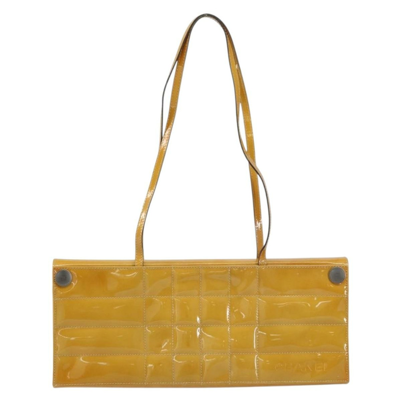 【日本直送】香奈兒 Choco Bar 肩背包 琺瑯黃 CC Auth 152372-12