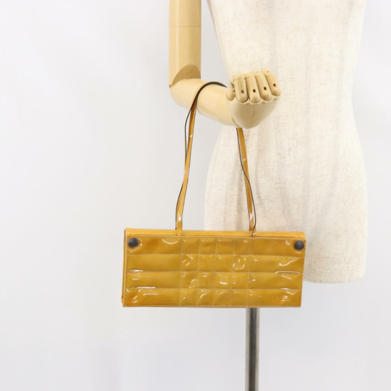 【日本直送】香奈兒 Choco Bar 肩背包 琺瑯黃 CC Auth 152372-22