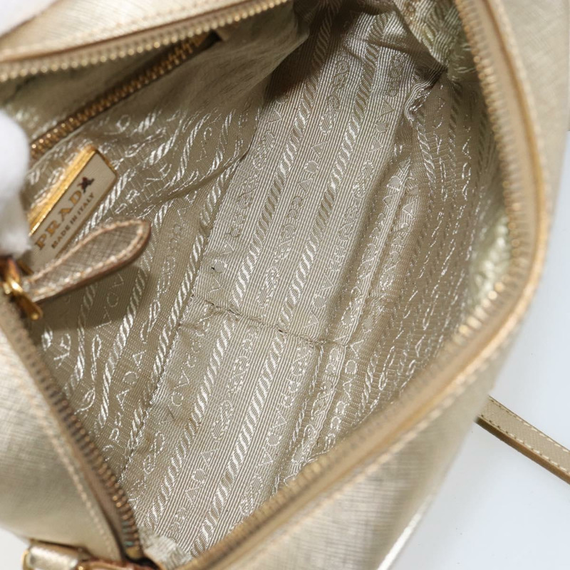 【日本直送】PRADA 單肩包 Safiano 皮革 金色 Auth 152404-10