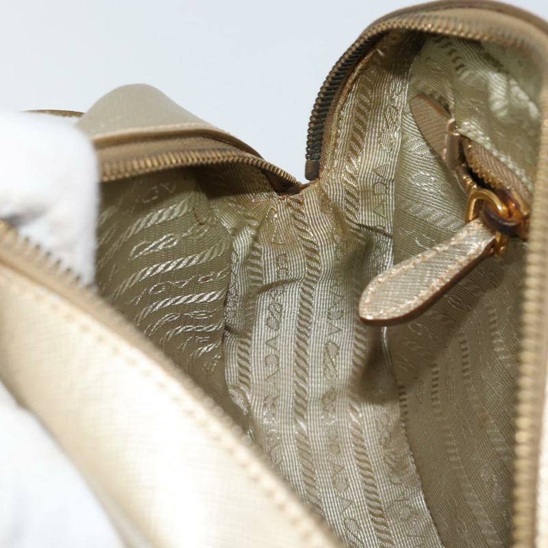 【日本直送】PRADA 單肩包 Safiano 皮革 金色 Auth 152404-16