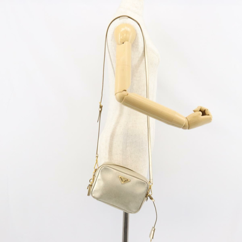 【日本直送】PRADA 單肩包 Safiano 皮革 金色 Auth 152404-19