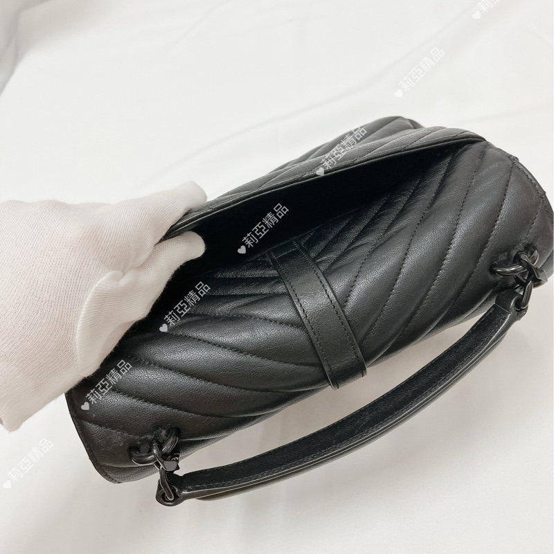 莉亞精品♡YSL 428056 學院包 so black 二手-4