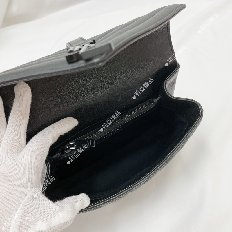 莉亞精品♡YSL 428056 學院包 so black 二手-14