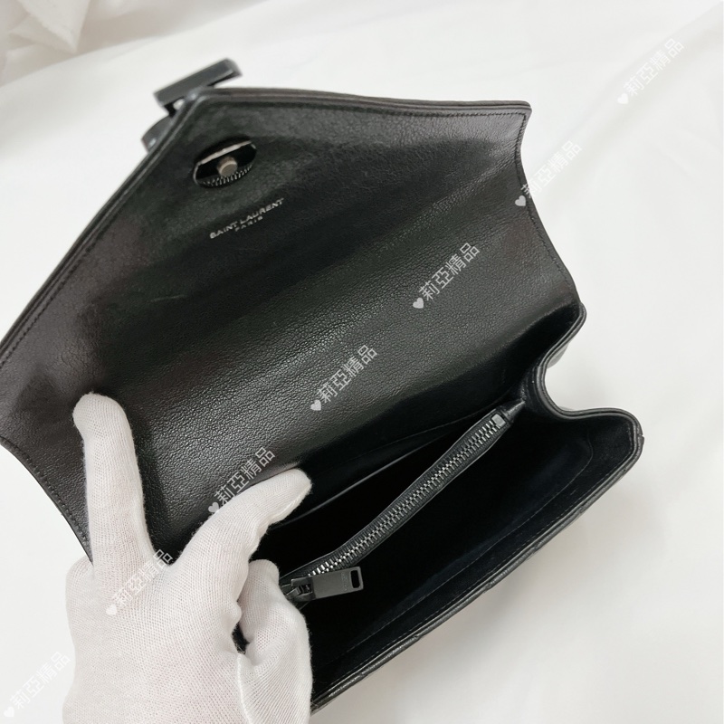 莉亞精品♡YSL 428056 學院包 so black 二手-16