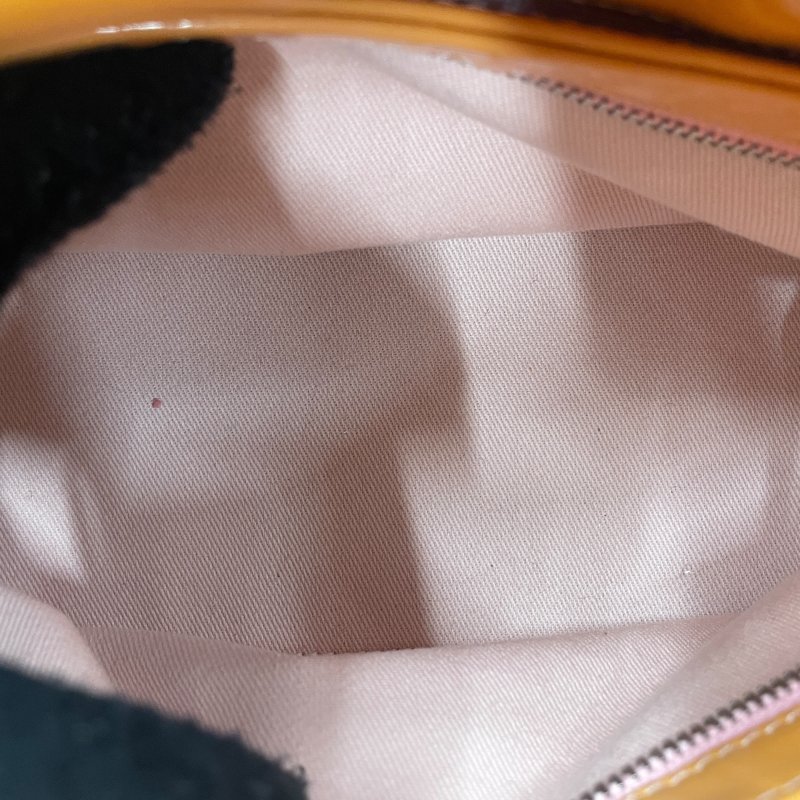 CHANEL 香奈兒 漆皮腋下肩背包 橘色 銀釦-12