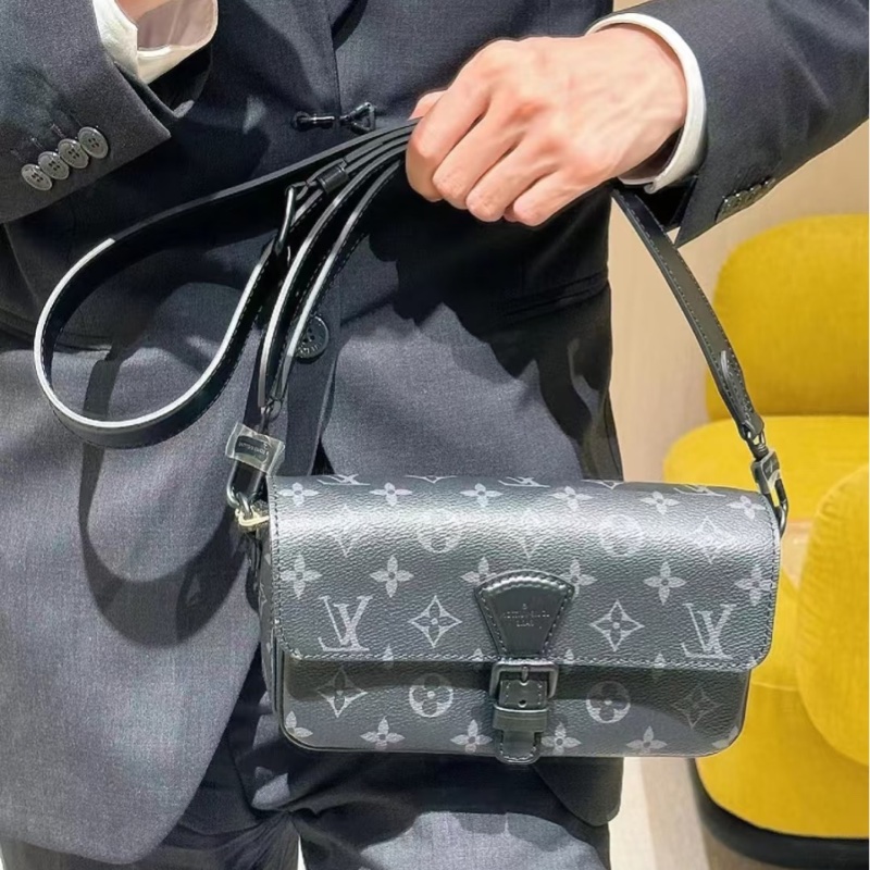 ®️LV Montsouris 黑灰 斜背包M83567 晶片款式-6