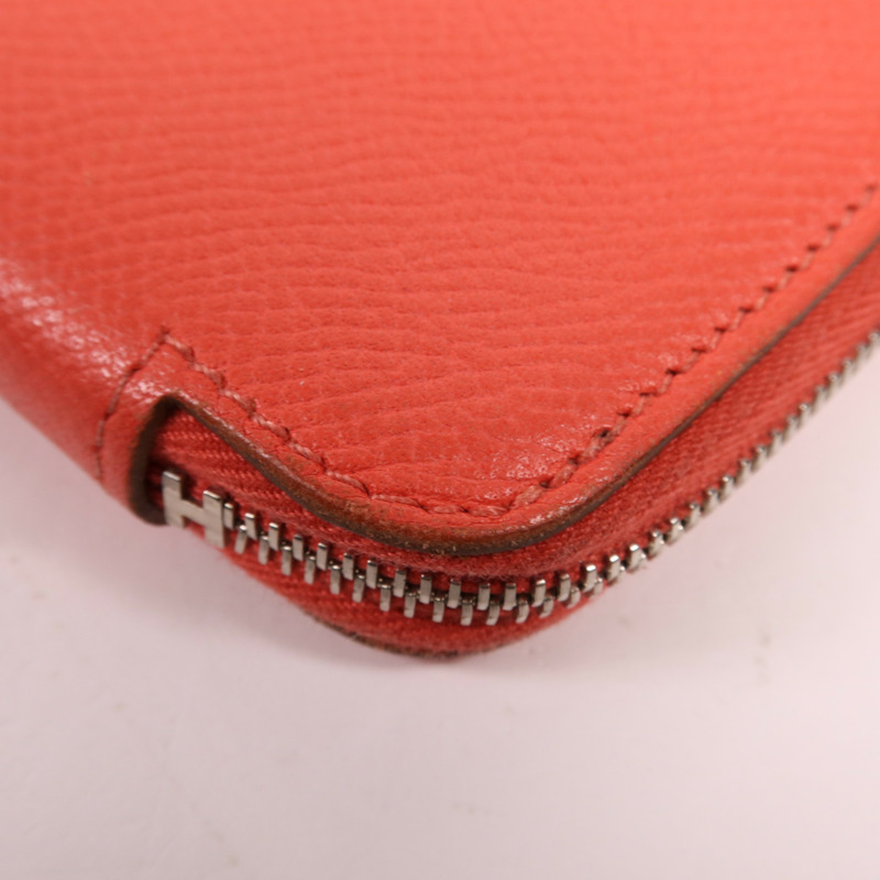 HERMES Clemence皮革Long Wallet銀扣長錢包Rose Jaipur-10