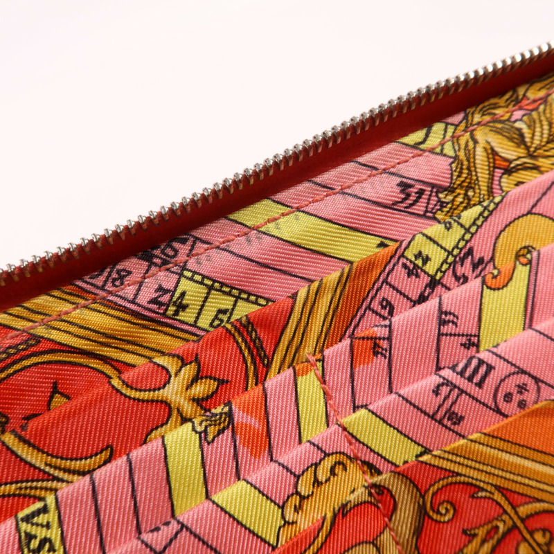 HERMES Clemence皮革Long Wallet銀扣長錢包Rose Jaipur-13