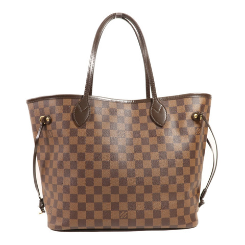 LOUIS VUITTON Damier Neverfull MM金扣肩背袋/手挽袋