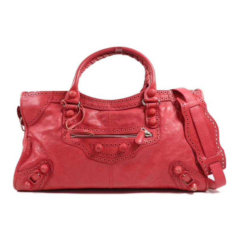 BALENCIAGA 牛皮皮革Giant City銀扣手挽肩背兩用袋-0