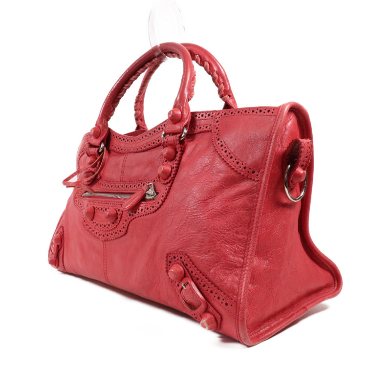 BALENCIAGA 牛皮皮革Giant City銀扣手挽肩背兩用袋-2