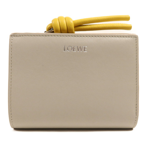 LOEWE 牛皮皮革Wallet銀扣錢包