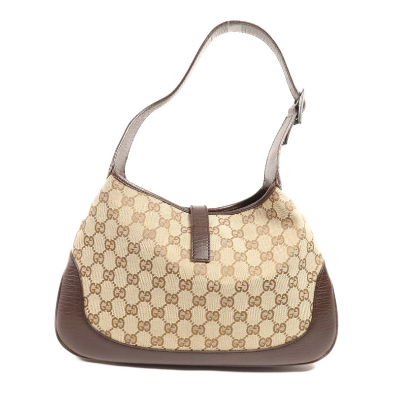 GUCCI 帆布Shoulder Bag銀扣肩背袋-1