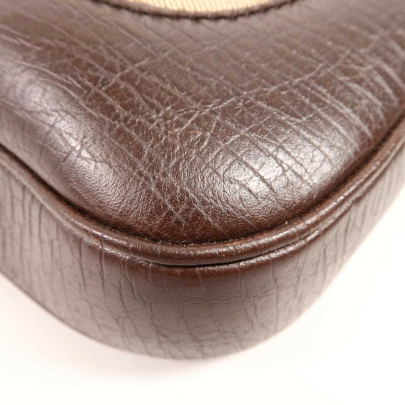 GUCCI 帆布Shoulder Bag銀扣肩背袋-5