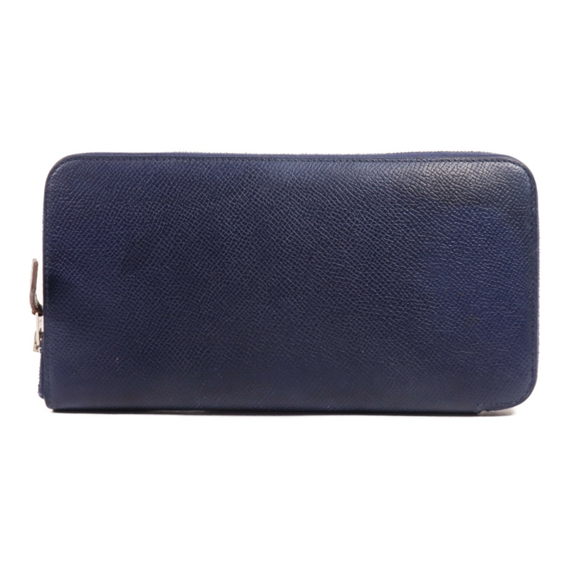 HERMES Clemence皮革Silk In Long Wallet銀扣長錢包-1