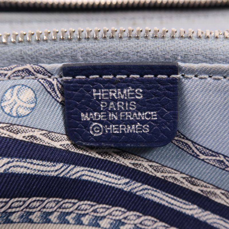 HERMES Clemence皮革Silk In Long Wallet銀扣長錢包-5