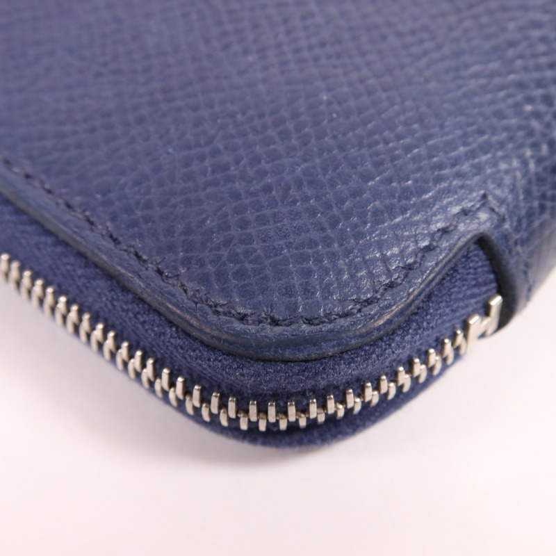 HERMES Clemence皮革Silk In Long Wallet銀扣長錢包-9