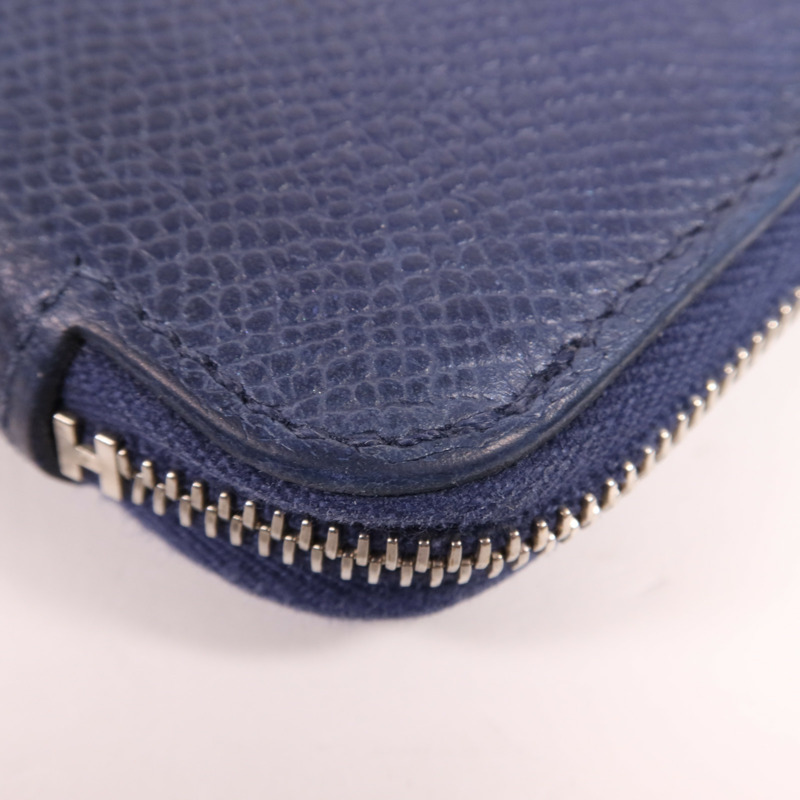 HERMES Clemence皮革Silk In Long Wallet銀扣長錢包-10