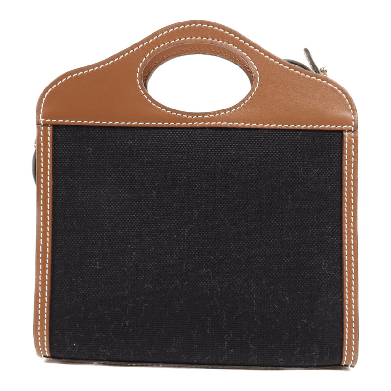 BURBERRY 帆布Shoulder Bag銀扣手挽肩背兩用袋-1