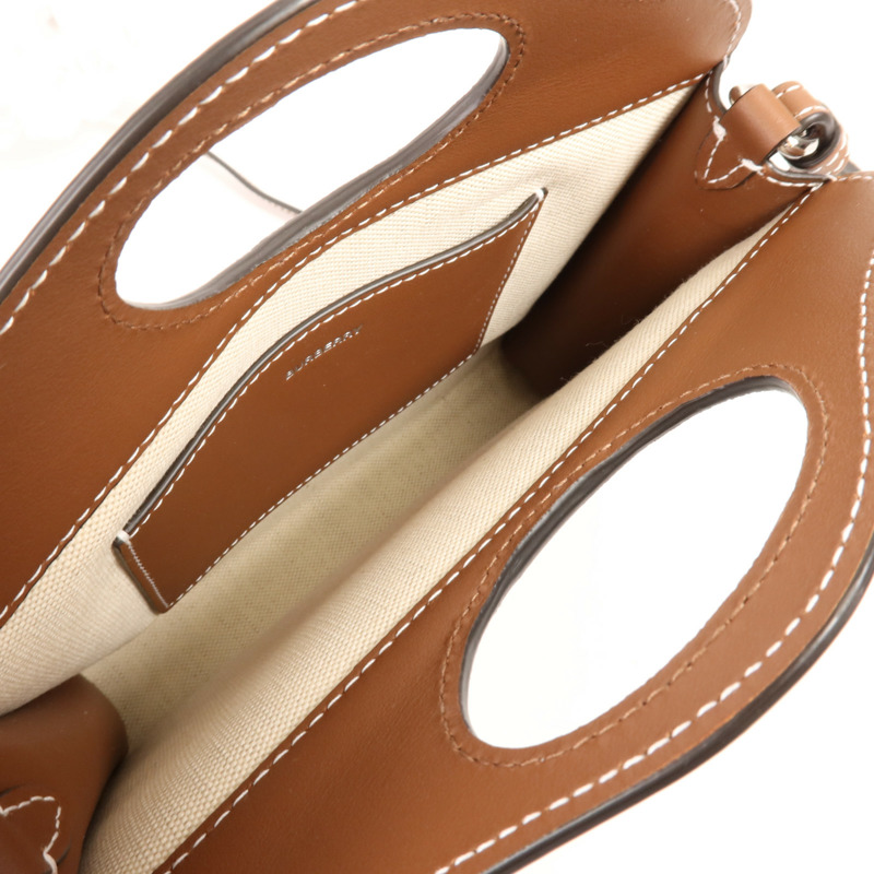 BURBERRY 帆布Shoulder Bag銀扣手挽肩背兩用袋-4