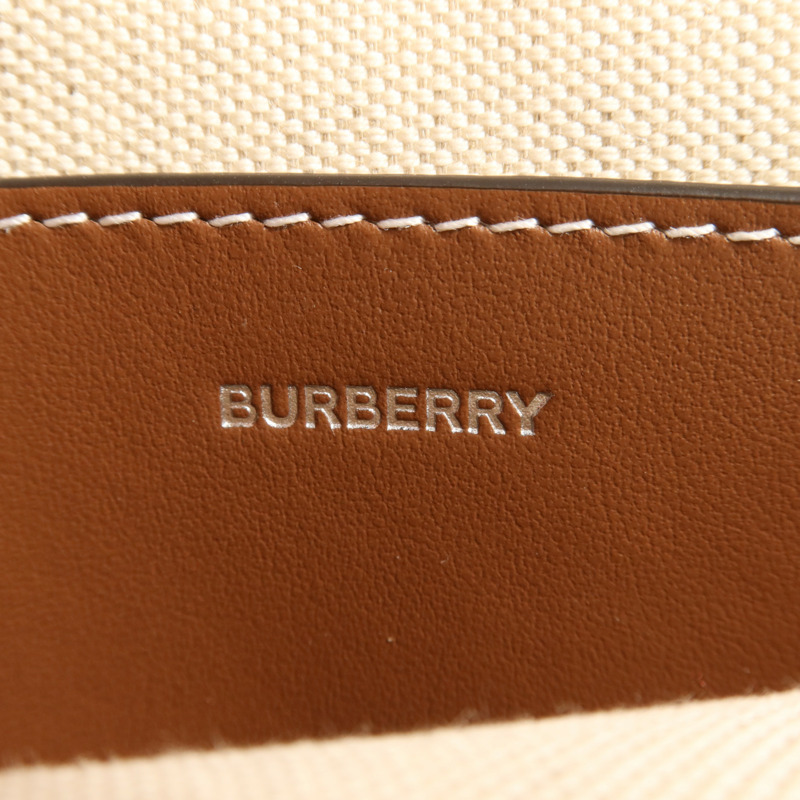 BURBERRY 帆布Shoulder Bag銀扣手挽肩背兩用袋-5