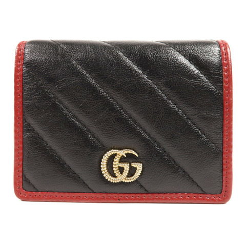 GUCCI 牛皮皮革GG Marmont Wallet金扣錢包