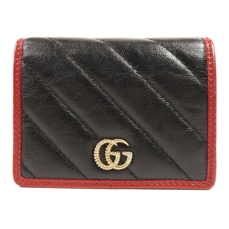 GUCCI 牛皮皮革GG Marmont Wallet金扣錢包-0