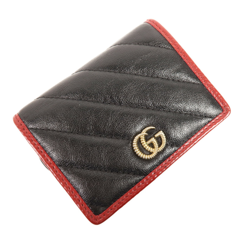 GUCCI 牛皮皮革GG Marmont Wallet金扣錢包-2