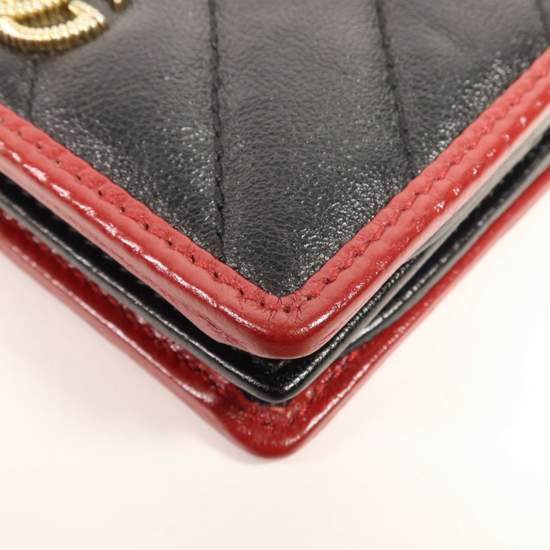 GUCCI 牛皮皮革GG Marmont Wallet金扣錢包-8