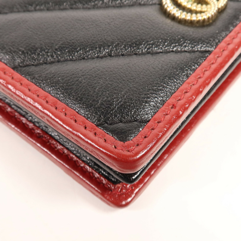 GUCCI 牛皮皮革GG Marmont Wallet金扣錢包-9