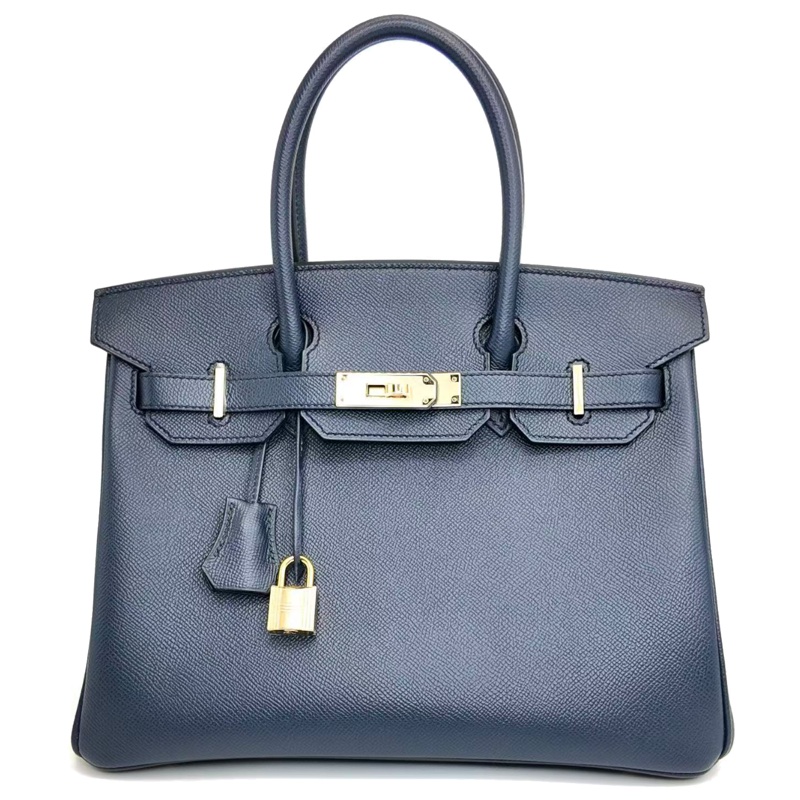 ［4642］Hermès 愛馬仕 Birkin 30 午夜藍 手提包 EP皮 金扣-0