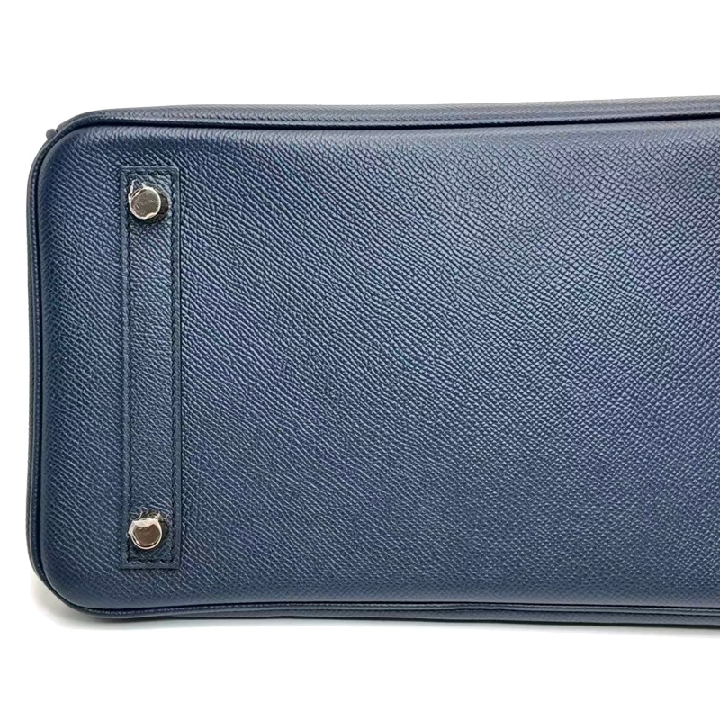 ［4642］Hermès 愛馬仕 Birkin 30 午夜藍 手提包 EP皮 金扣-4