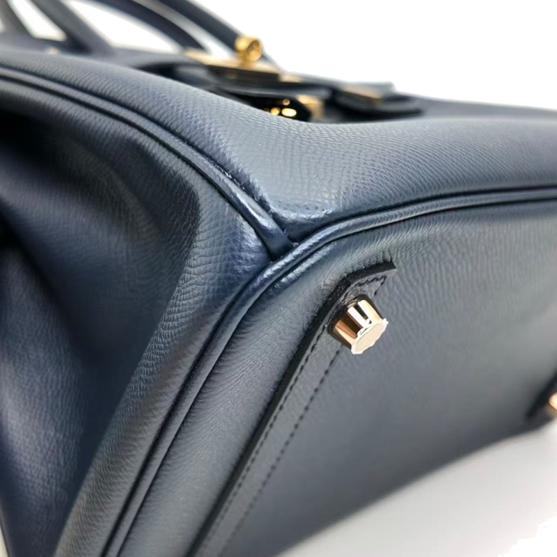 ［4642］Hermès 愛馬仕 Birkin 30 午夜藍 手提包 EP皮 金扣-8