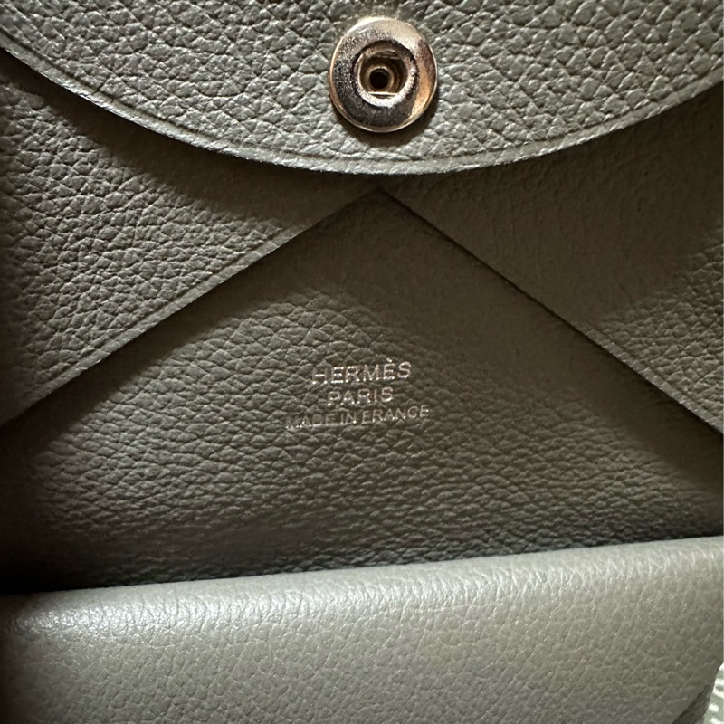 Hermes Duo （大象灰）卡片夾-牛皮-0