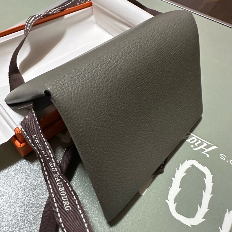 Hermes Duo （大象灰）卡片夾-牛皮-2