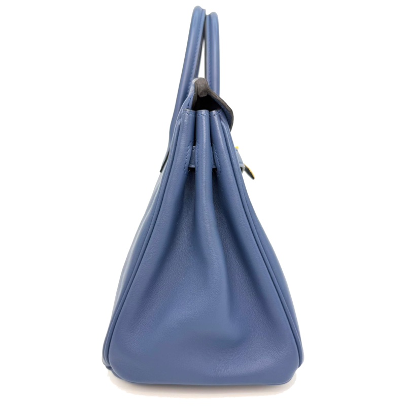 ［4179］Hermès 愛馬仕 Birkin 25 瑪瑙藍 手提包 SW皮 金扣-3