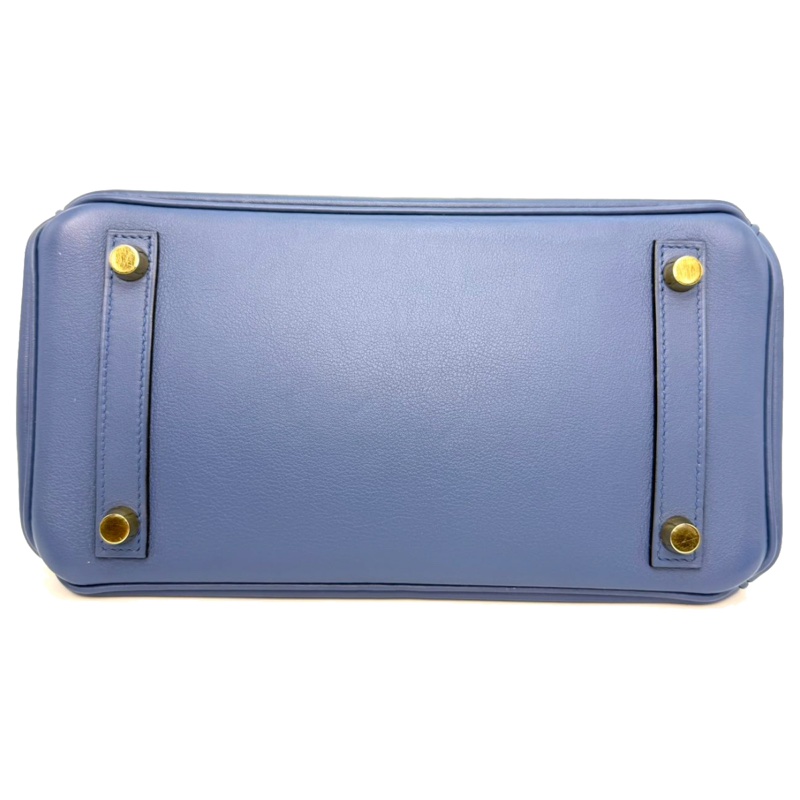 ［4179］Hermès 愛馬仕 Birkin 25 瑪瑙藍 手提包 SW皮 金扣-4