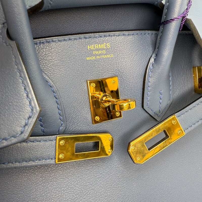 ［4179］Hermès 愛馬仕 Birkin 25 瑪瑙藍 手提包 SW皮 金扣-6