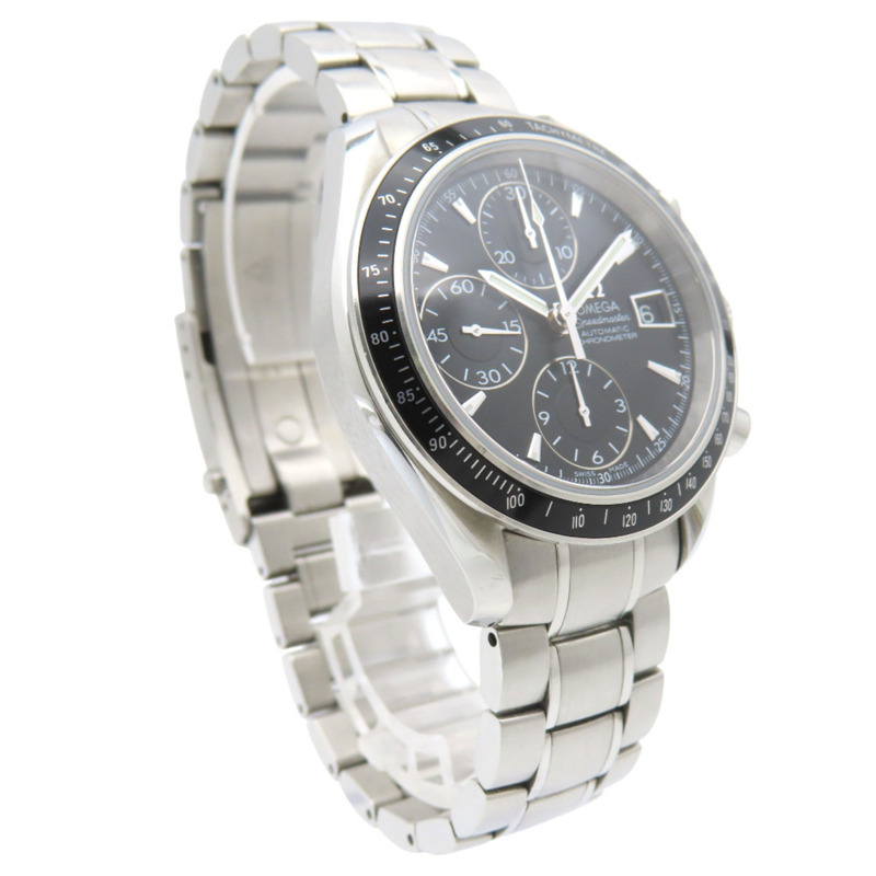 歐米茄超霸系列日期顯示腕錶 3210.50 自動機械錶 不鏽鋼錶殼 黑色錶盤 0327 OMEGA 男錶-3