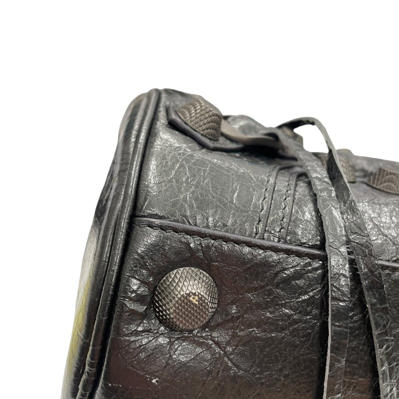 BALENCIAGA 巴黎世家 BLACK Le CAGOLE 圓筒包 皮革 鐵灰色 鎳色釦-6