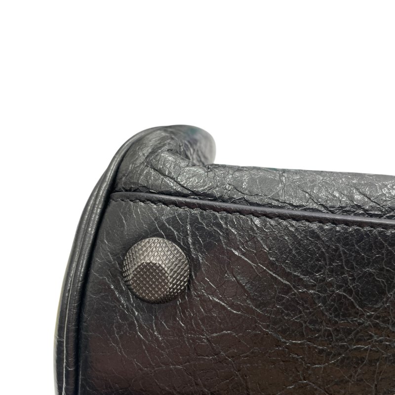 BALENCIAGA 巴黎世家 BLACK Le CAGOLE 圓筒包 皮革 鐵灰色 鎳色釦-8