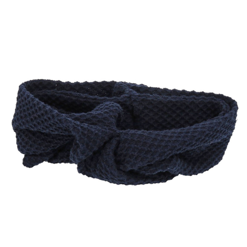 近全新香奈兒三件式旅行套裝，包括髮帶、髮圈和收納袋，棉質，藏藍色，0541 CHANEL-7