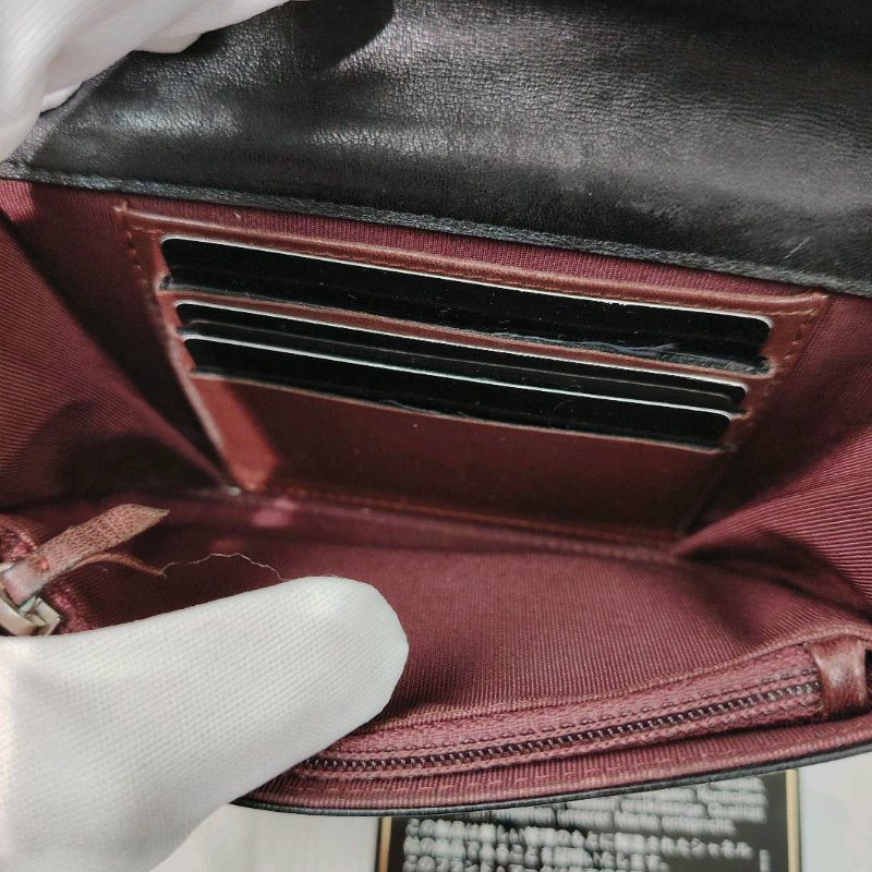 Chanel 黑銀 小羊皮 銀包 13開-7